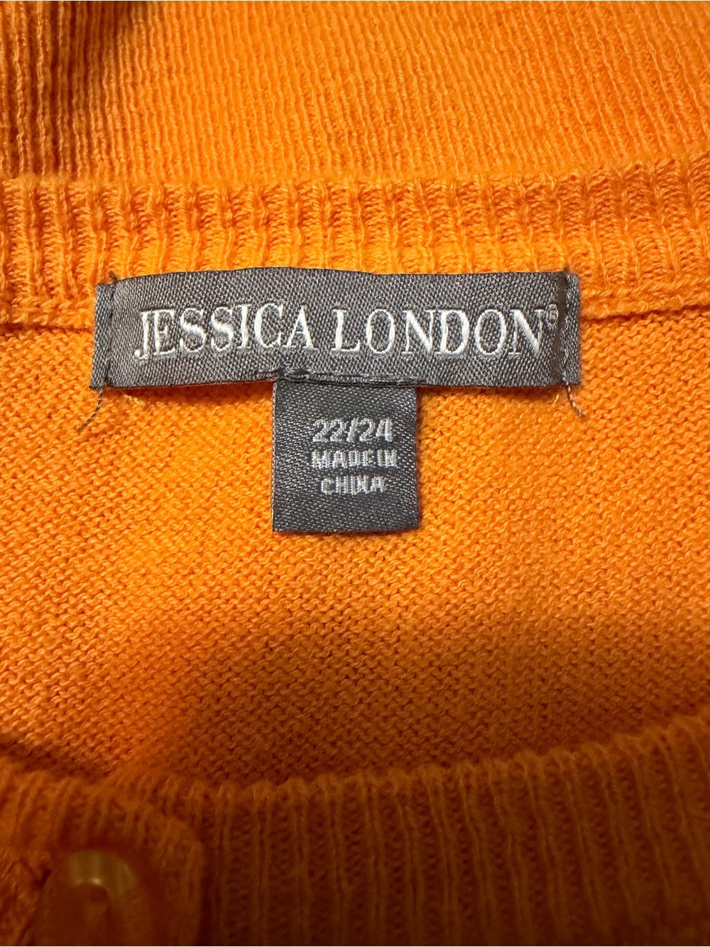 Jessica London Orange Short Sleeve Button Cardigan Cropped - Picture 4 of 6